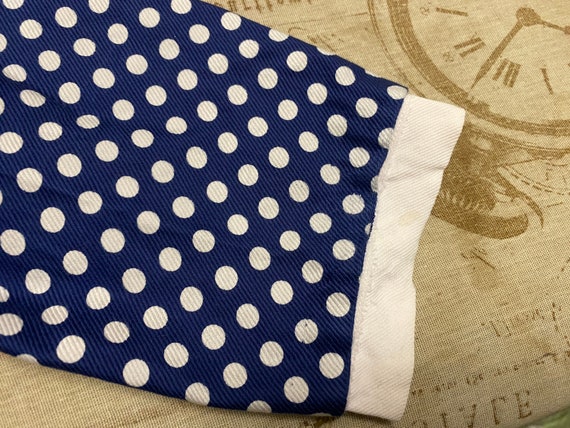 SALE Vintage 50s blue and white polka dot jacket … - image 9