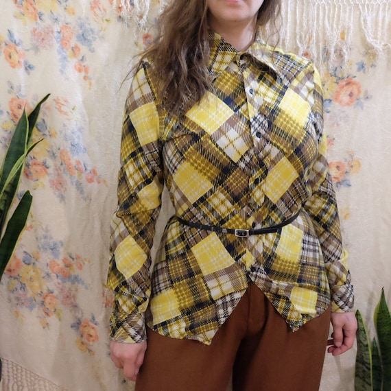 Jean Dejay Boutique late 60s 70s Vintage yellow s… - image 1