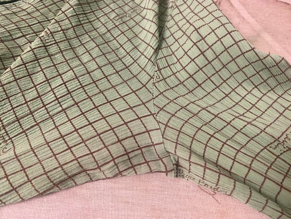 SALE Vintage 80s 90s green madras print shirt wit… - image 8