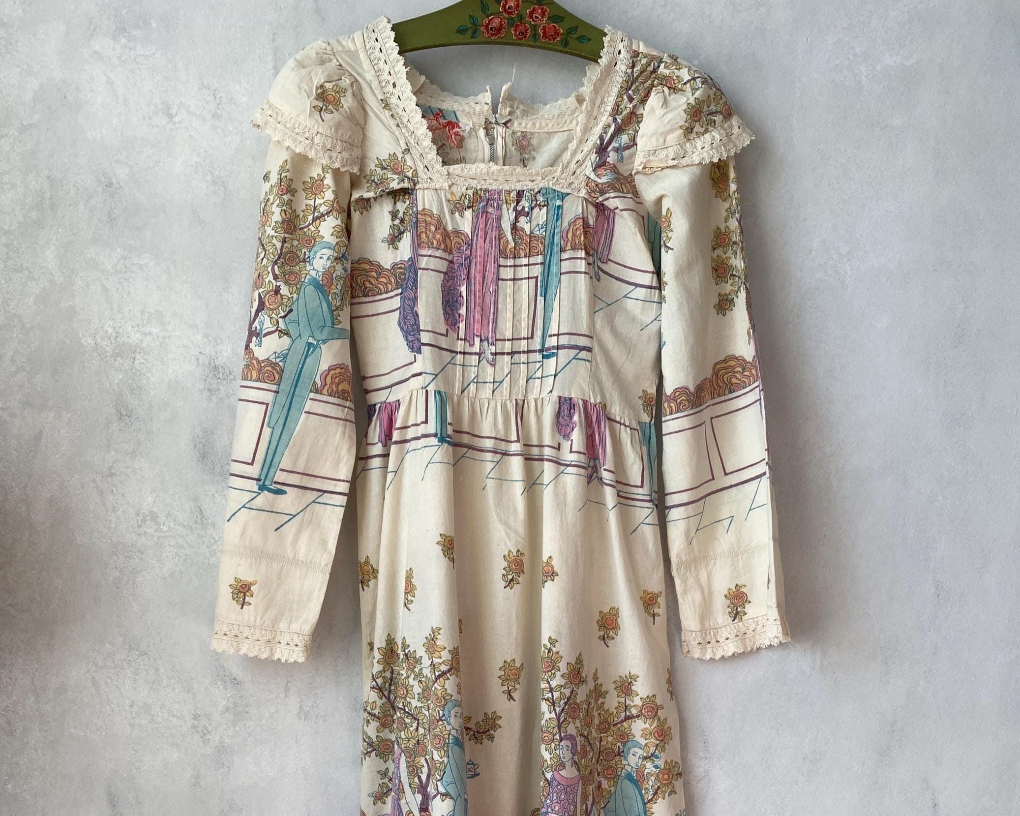 Antique calico dress - Etsy 日本