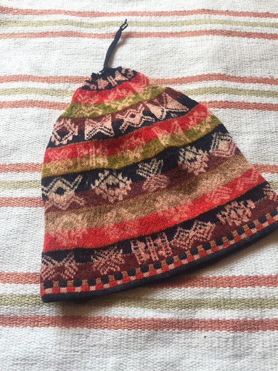 60s 70s Vintage Peruvian hat Peruvian Chullo Hand