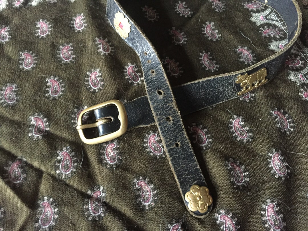 Vintage Appenzeller belt narrow in black, 83cm