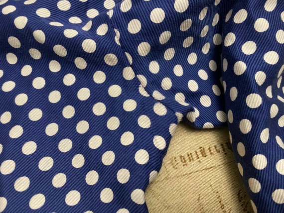 SALE Vintage 50s blue and white polka dot jacket … - image 8