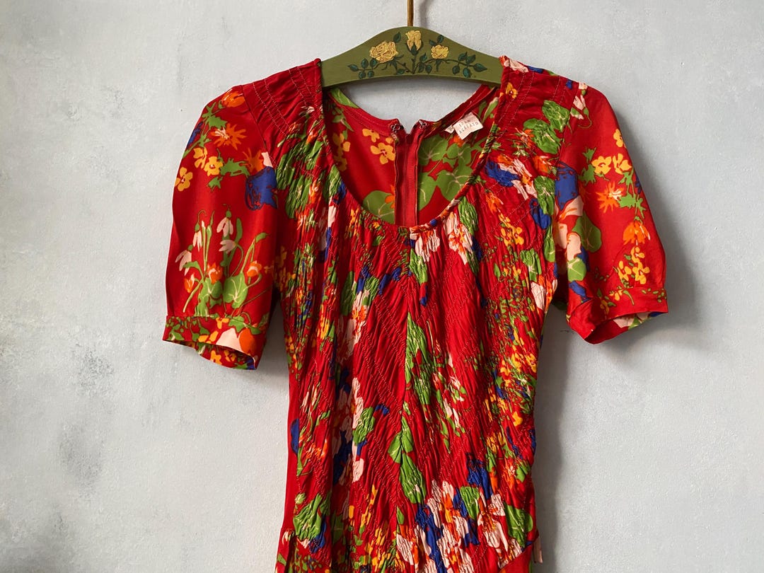 short smock dresses Leaf Print Women's Smock Dress