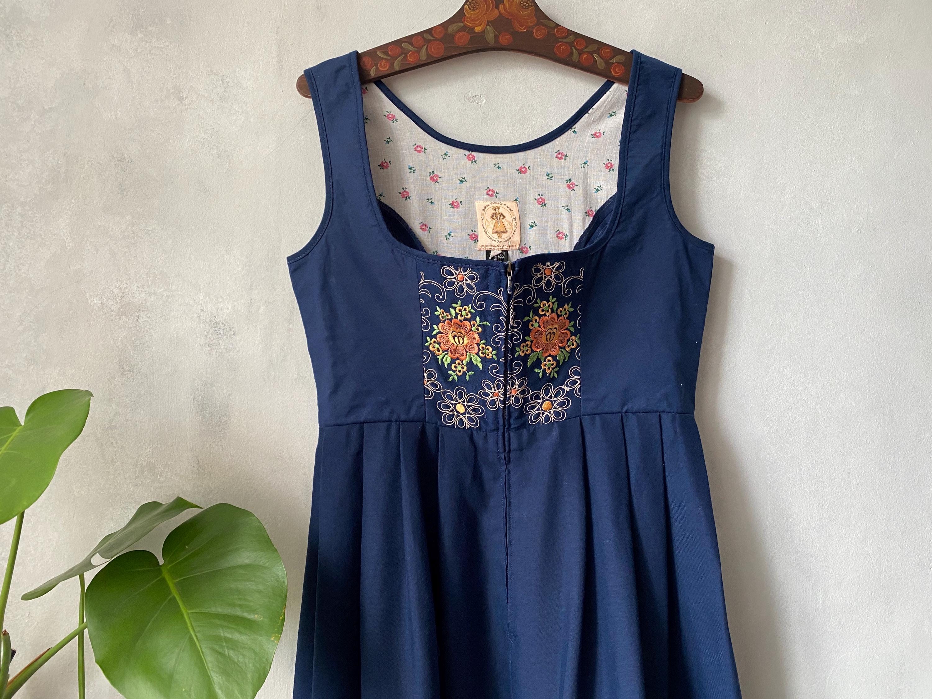 Embroidered Blue Floral Dress - Etsy