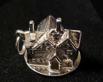 Sterling Silver Charm HOUSE 7 GABLES Hawthorne Haunted History