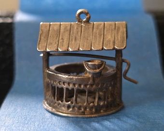 Vintage Sterling Silver Charm WISHING WELL Large