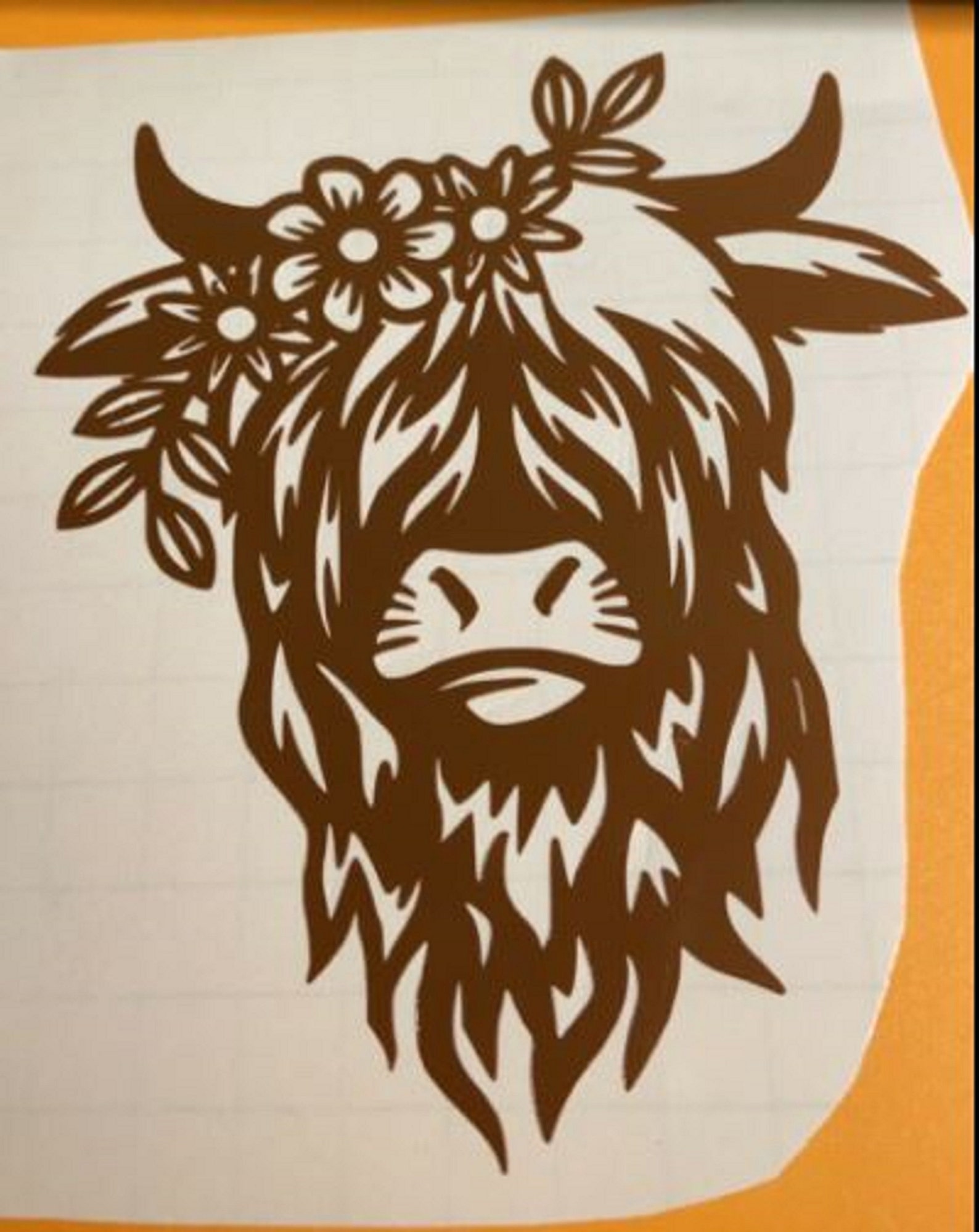 Cow Bull Highland Flowers Vinyl Sticker Decal Tumbler Yeti Etsy