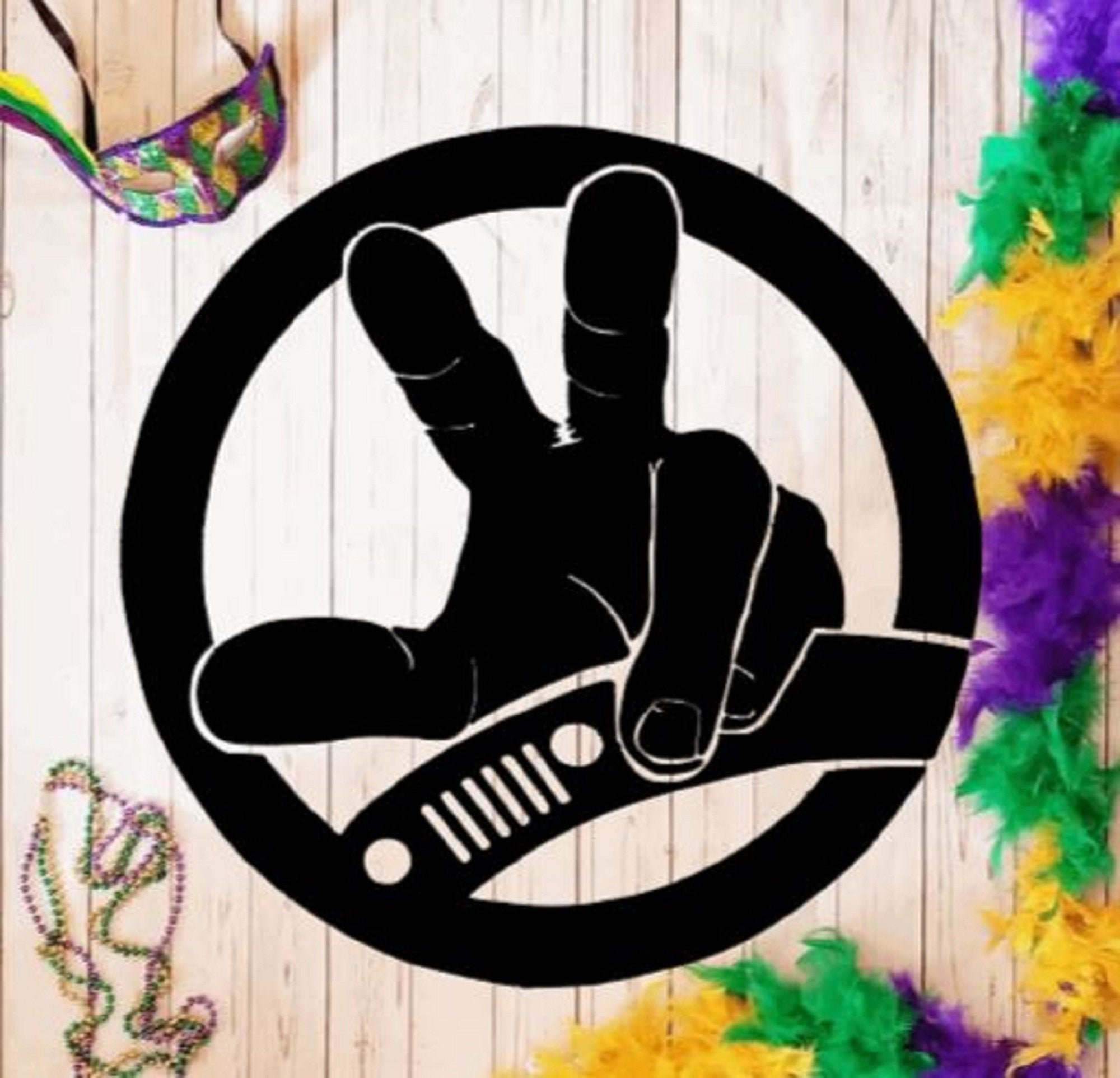 Jeep Wheel Peace Fingers Wave Vinyl Sticker Decal Tumbler Yeti Etsy