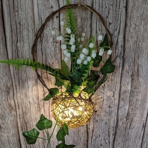 Lily of the Valley Fairy Lanterns - Witch Lantern - Vine Lantern - Will O the Wisp Light - Wiccan Home Decor - Witchy Gift - Witchy Home