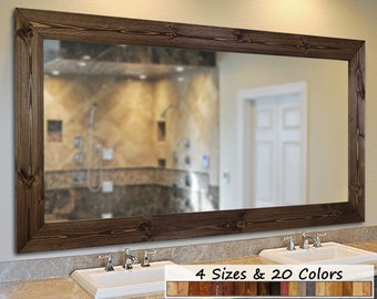 Wood Bathroom Mirror Etsy
