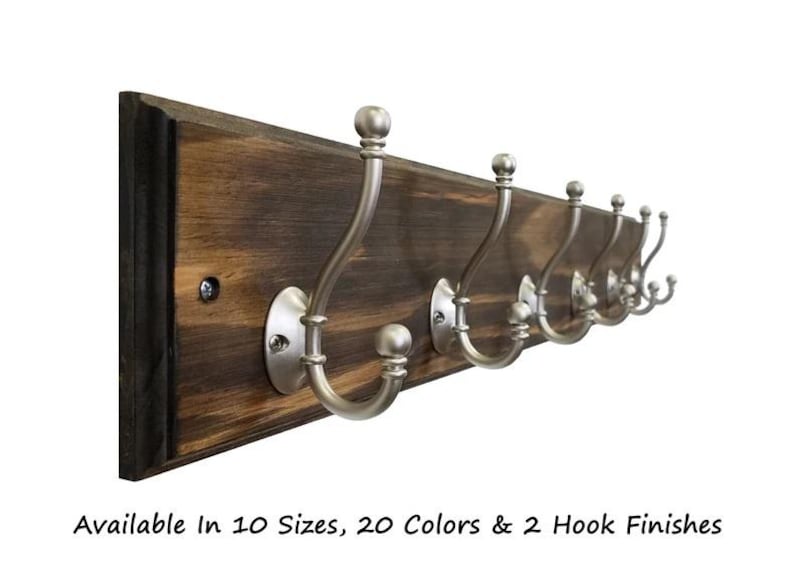 Brookside Wall Mounted Hook Rack - 20 Stain Colors - Clothing Hook ...