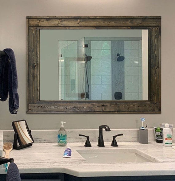 Mirror Wall Decor Vanity Mirror Large Framed Herringbone Rustic