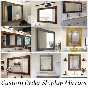 CUSTOM ORDER - Shiplap Reclaimed Styled Wood Rustic Mirror, Bathroom Mirror, Vanity Mirror, Farmhouse Decor, Mirror Decor, Bathroom Mirror