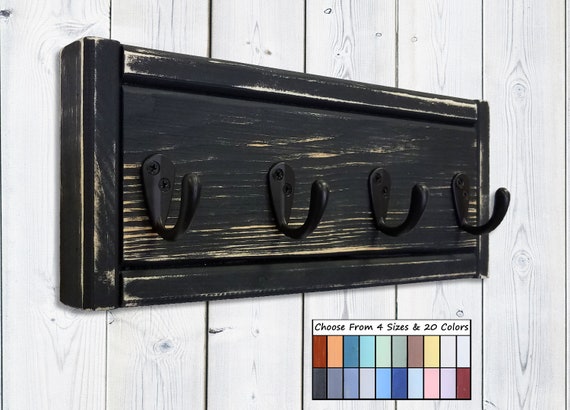 Herringbone Wall Hooks, Coat Rack Wall Mount, Key Hook, Towel Hook, Leash Hook, Clothes Rack, Rustic Farmhouse Decor - 4 Sizes and 20 Colors