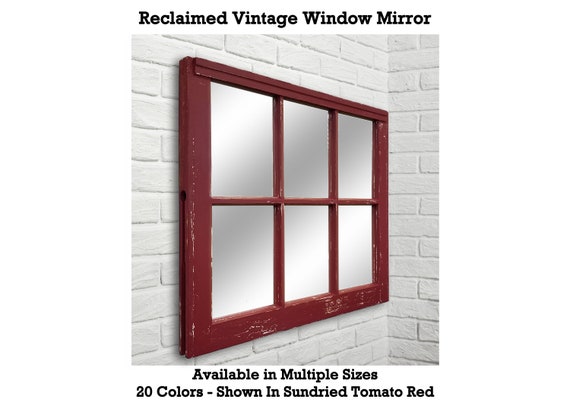 Mirror Wall Decor Reclaimed Wood Window 6 Pane Frame Mirror Wall Decor Reclaimed Wood Window, Decorative Window Frame Mirrors