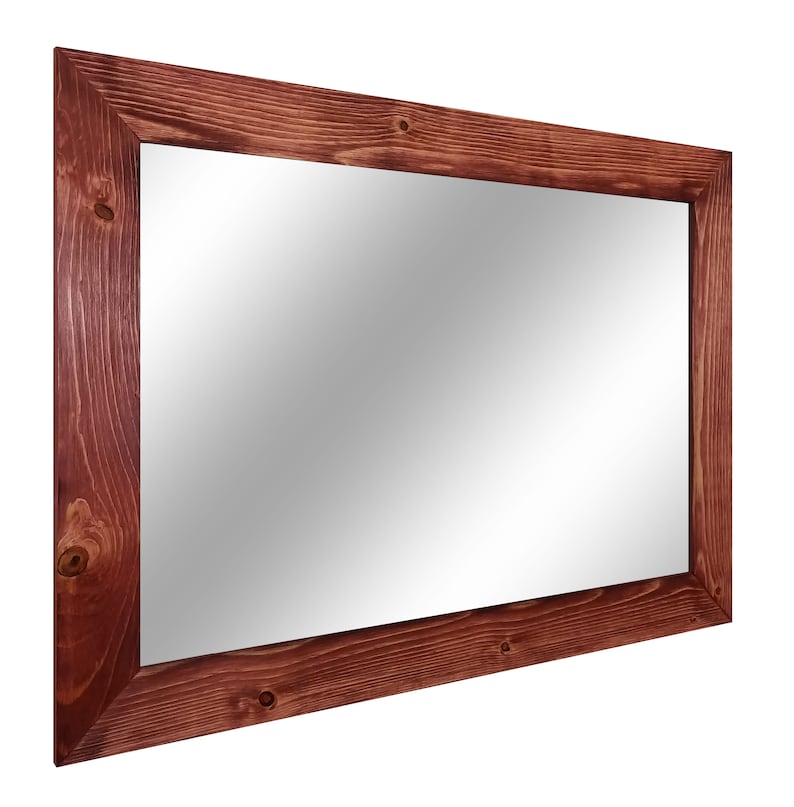 Shiplap Bathroom Vanity Mirror, Rustic Mirror, Wall Mirror, Wood Framed Mirror, Mirror Wall Decor, Full Length Mirror, Large Wall Mirror, Wooden Mirror, Oversized Wall Mirror, Farmhouse Decor, Red Sedona Stain, Handmade in USA, Lane of Lenore