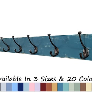 West Gate Farmhouse Bathroom Towel Hooks - Bathroom Wall Decor - Decorative Wall Hooks - Flush Mount - Available in 20 Colors - Coral Blue
