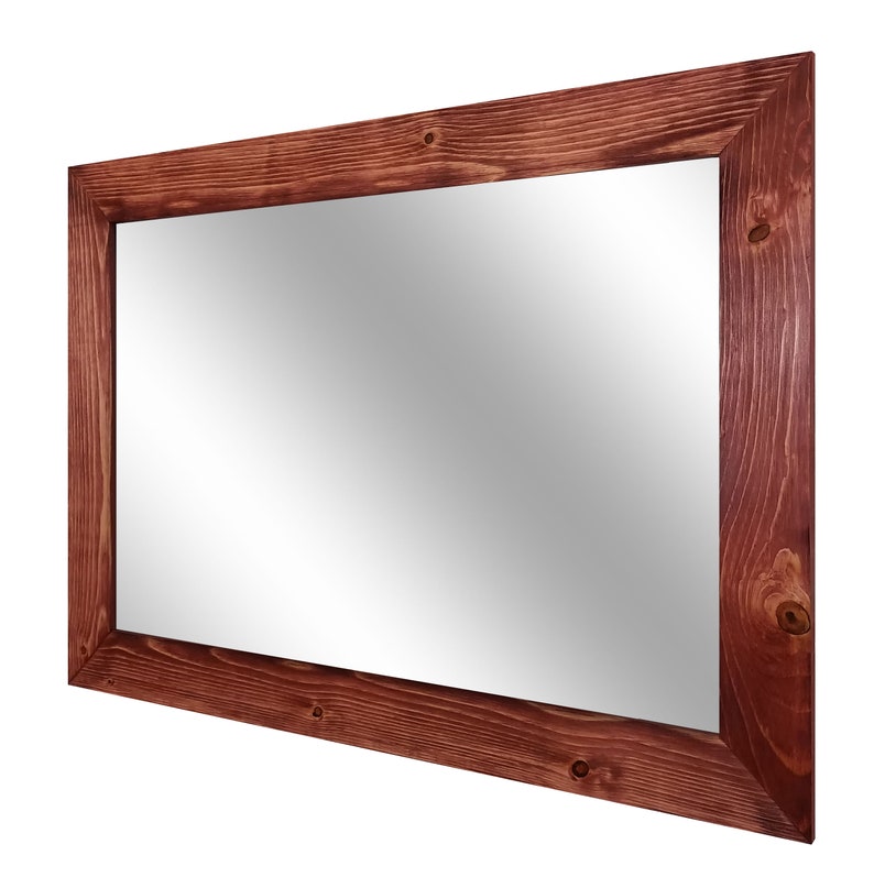 Shiplap Bathroom Vanity Mirror, Rustic Mirror, Wall Mirror, Wood Framed Mirror, Mirror Wall Decor, Full Length Mirror, Large Wall Mirror, Wooden Mirror, Oversized Wall Mirror, Farmhouse Decor, Red Sedona Stain, Handmade in USA, Lane of Lenore