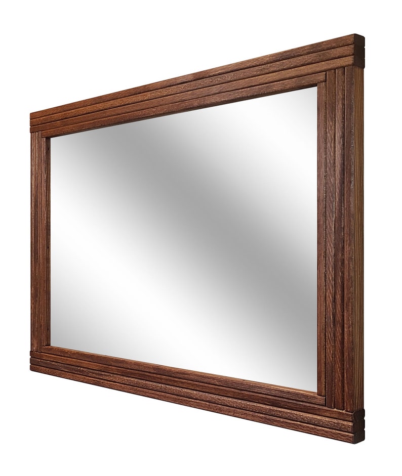 Mid Century Modern Wood Framed Mirror Vanity Mirror Etsy