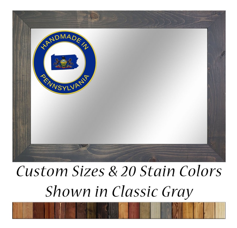 Large Decorative Wall Mirror, Shiplap Rustic Reclaimed Styled Wood