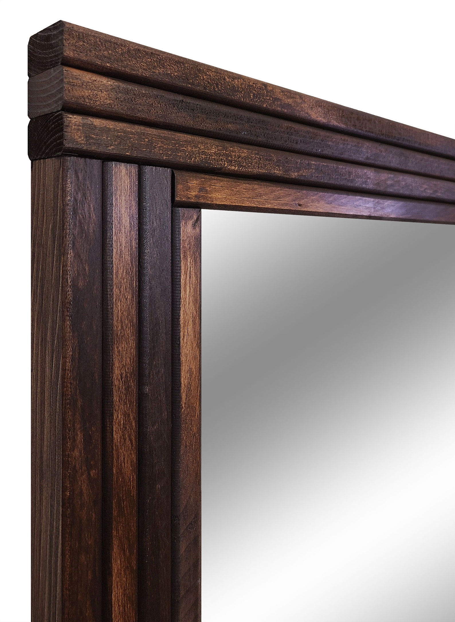 Mid Century Modern Wood Framed Mirror Vanity Mirror Etsy