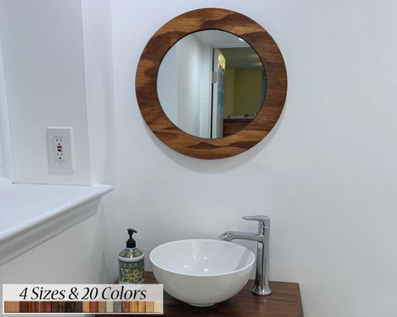 Wood Basics Round Decorative Wall Mirror Bathroom Mirror Round