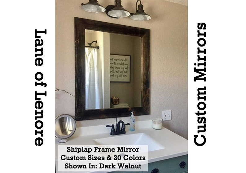 Custom Sized Shiplap Reclaimed Wood Rustic Mirror Bathroom Reclaimed Wood Rustic Mirror Bathroom