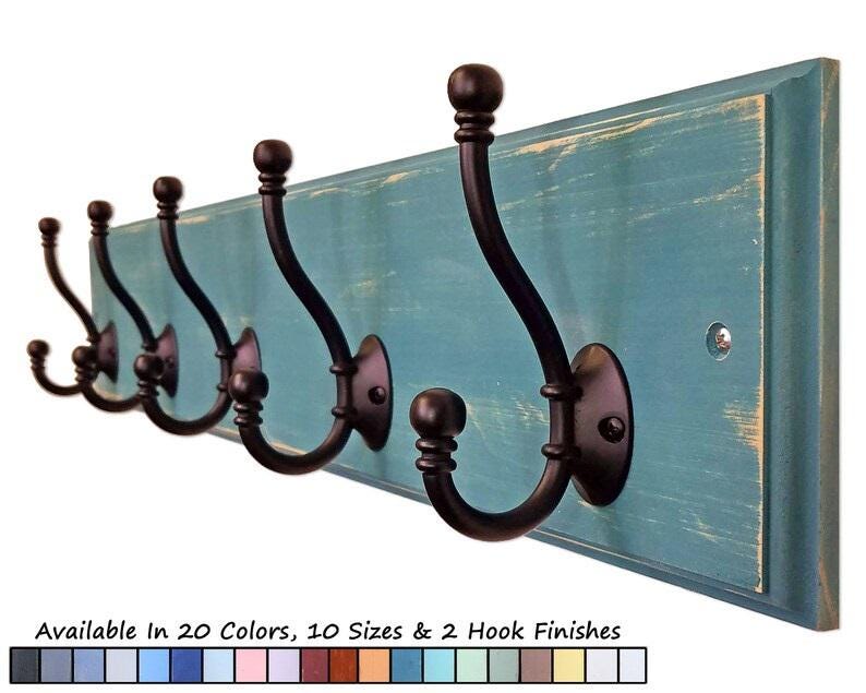 Brookside Wall Mounted Hook Rack - 20 Paint Colors - Clothing Hook, Key ...