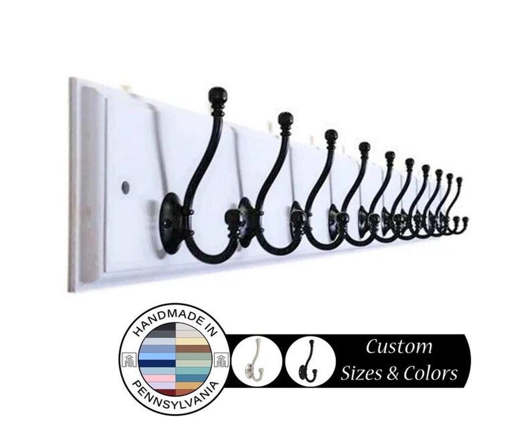 Brookside Wall Mounted Hook Rack - 20 Paint Colors - Clothing Hook, Hat ...