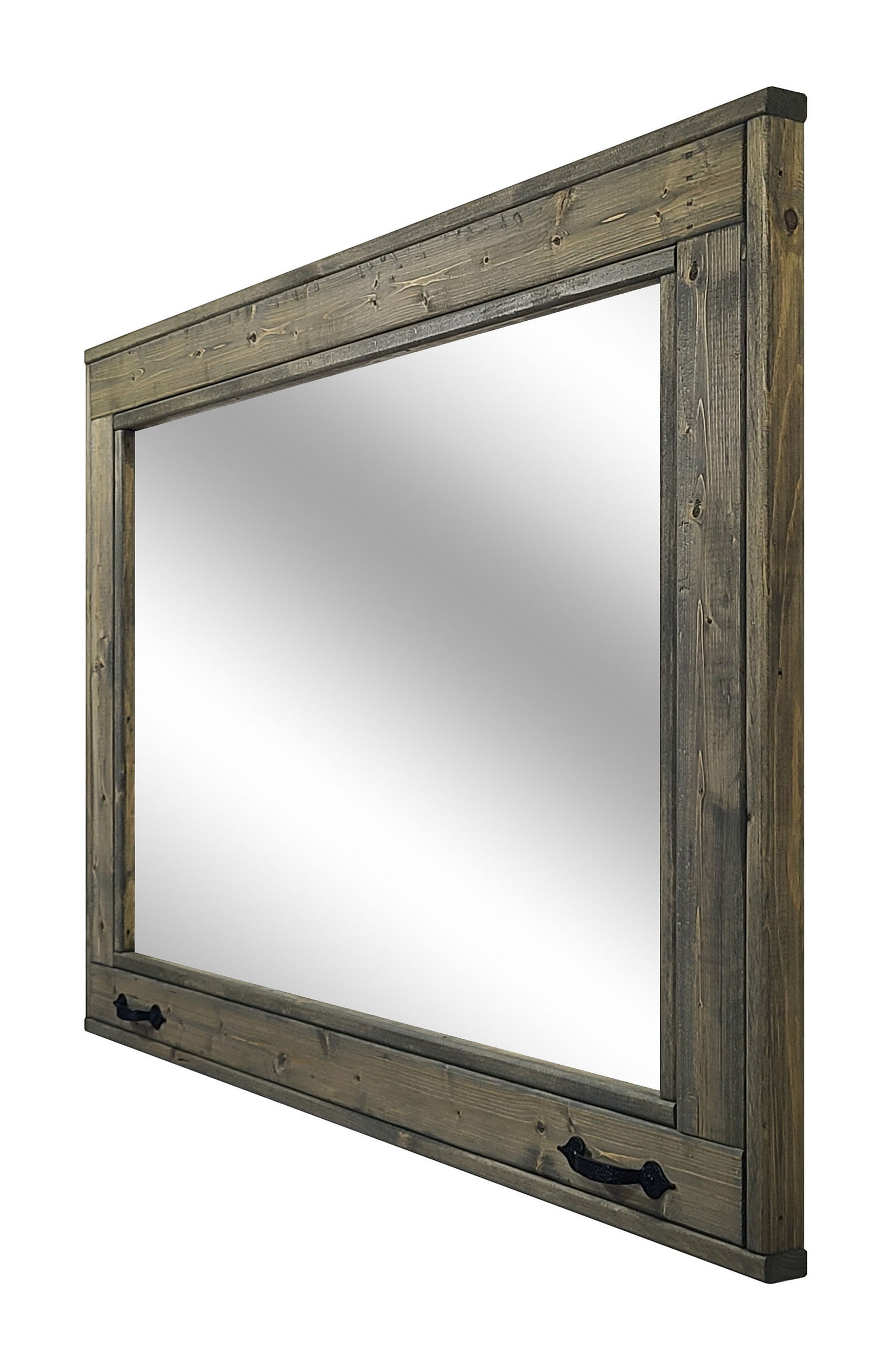 Rustic Bathroom Vanity Mirror Herringbone Reclaimed Styled Etsy