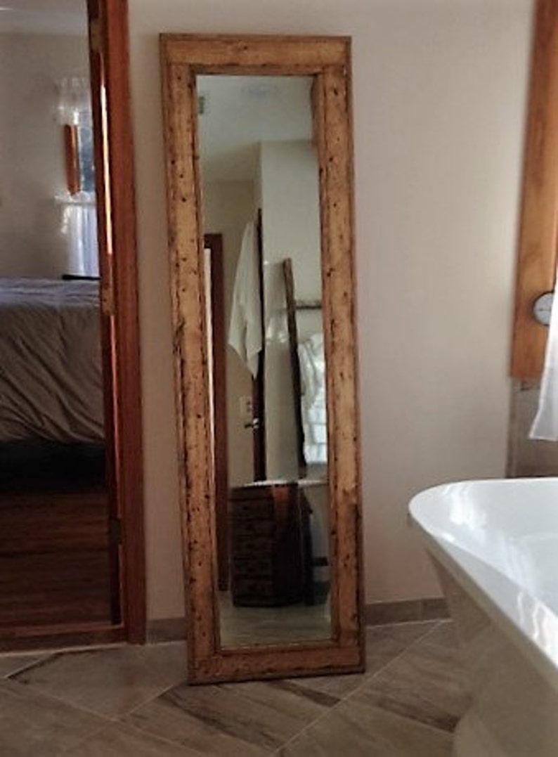 Herringbone Floor Mirror Full Length Floor Decorative Rustic Etsy