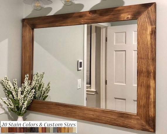 Shiplap Reclaimed Styled Wood Framed Mirror 20 Stain Colors - Etsy