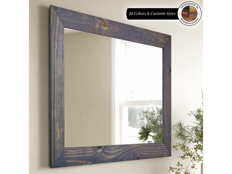 Large Decorative Wall Mirror, Shiplap Rustic Reclaimed Styled Wood