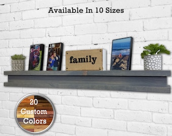 Shiplap Wood Floating Shelf, Display Shelf - Rustic Home Decor - Rustic Reclaimed Styled Room Decor - 20 Colors – Shown: Classic Gray