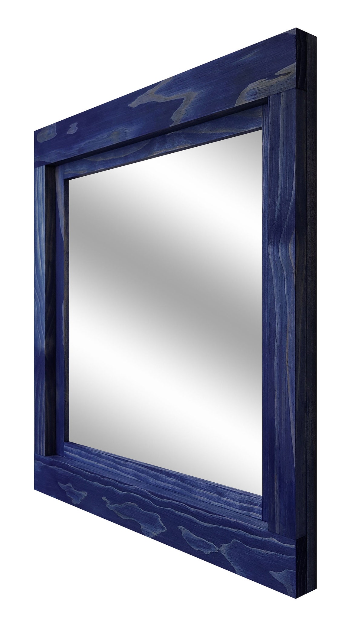 Farmhouse Framed Wall Mirror 13 Stain Colors Rustic Wood Etsy