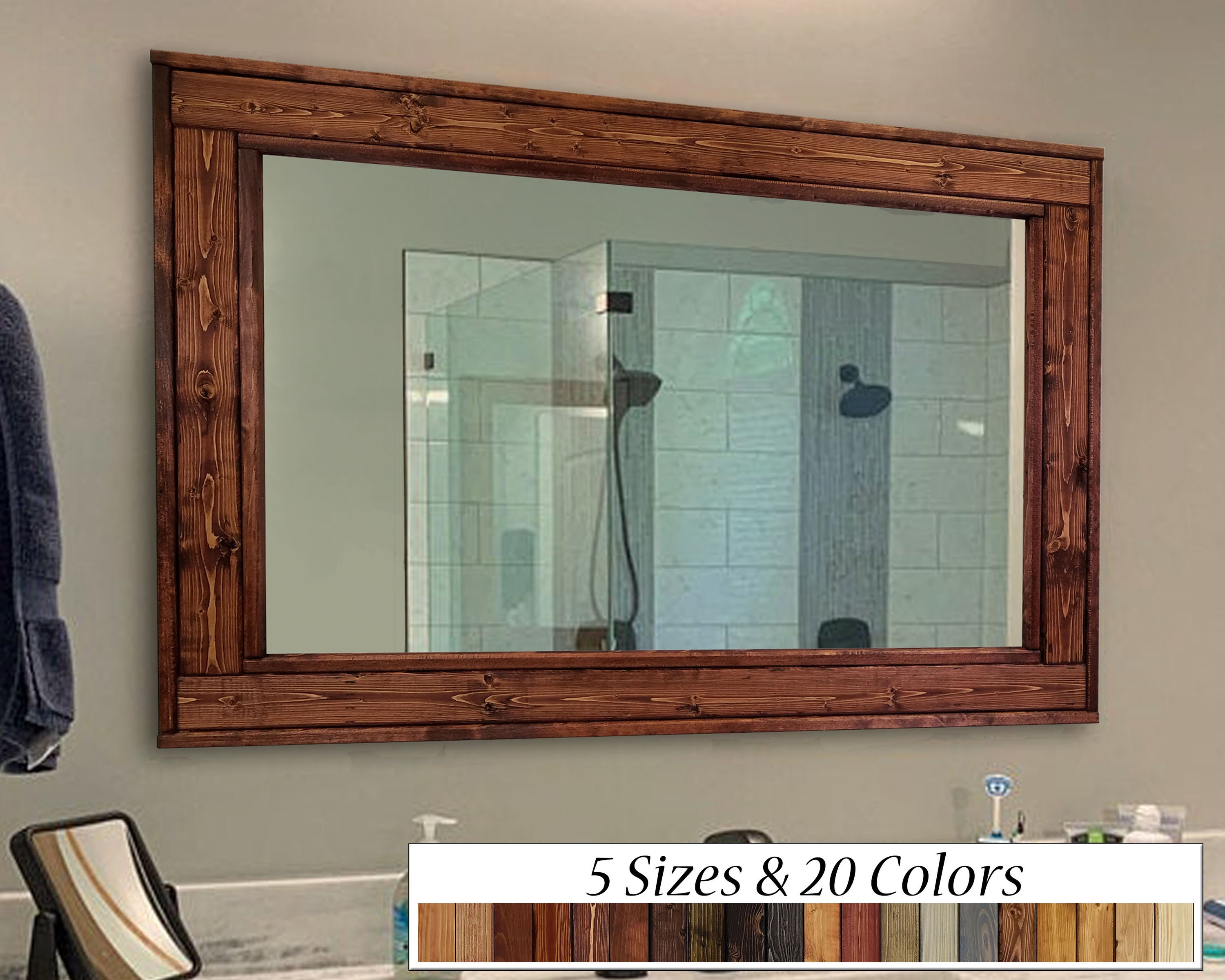  Frame My Mirror Add A Frame - Stainless Steel 22 x 30 Mirror  Frame Kit- Ideal for Bathroom, Wall Decor, Bedroom and Livingroom -  Moisture Resistant - Weston Design - Mirror