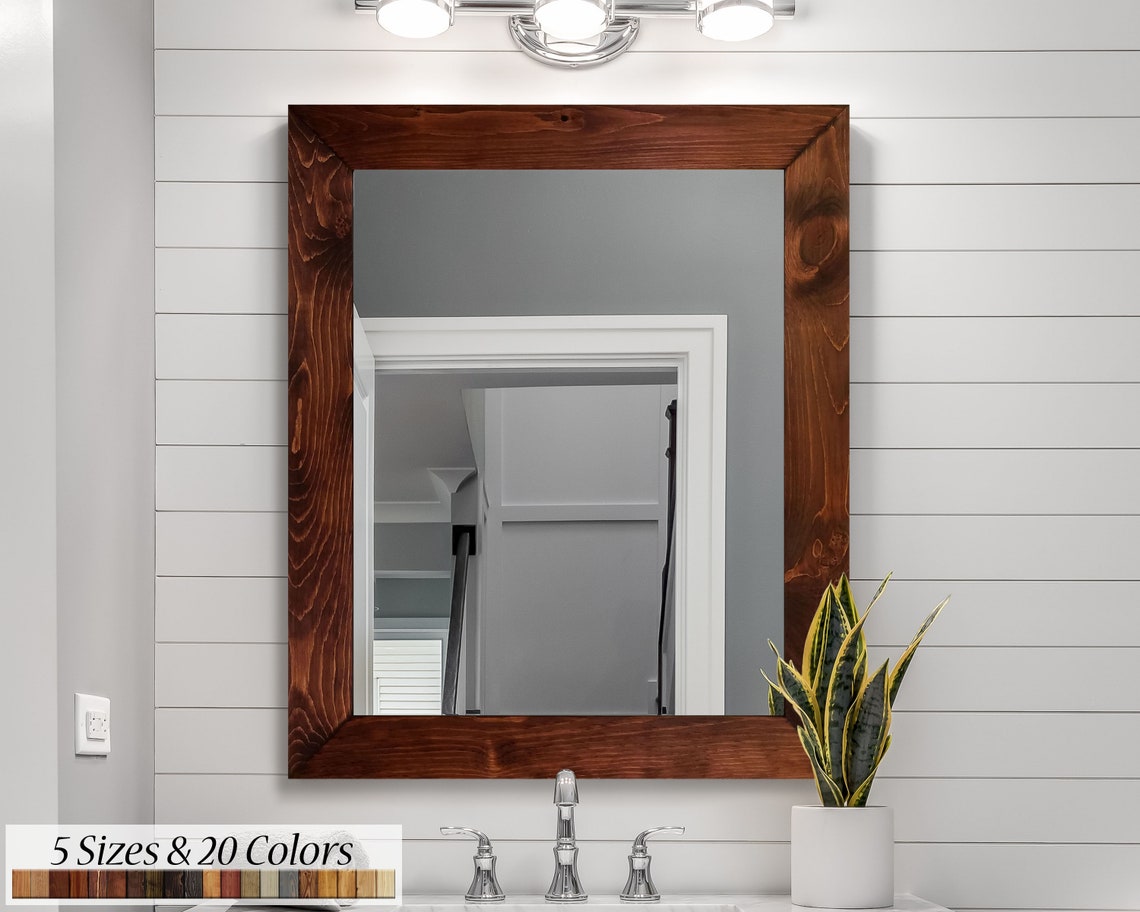 Bathroom Vanity Mirror Shiplap Reclaimed Styled Wood Framed - Etsy