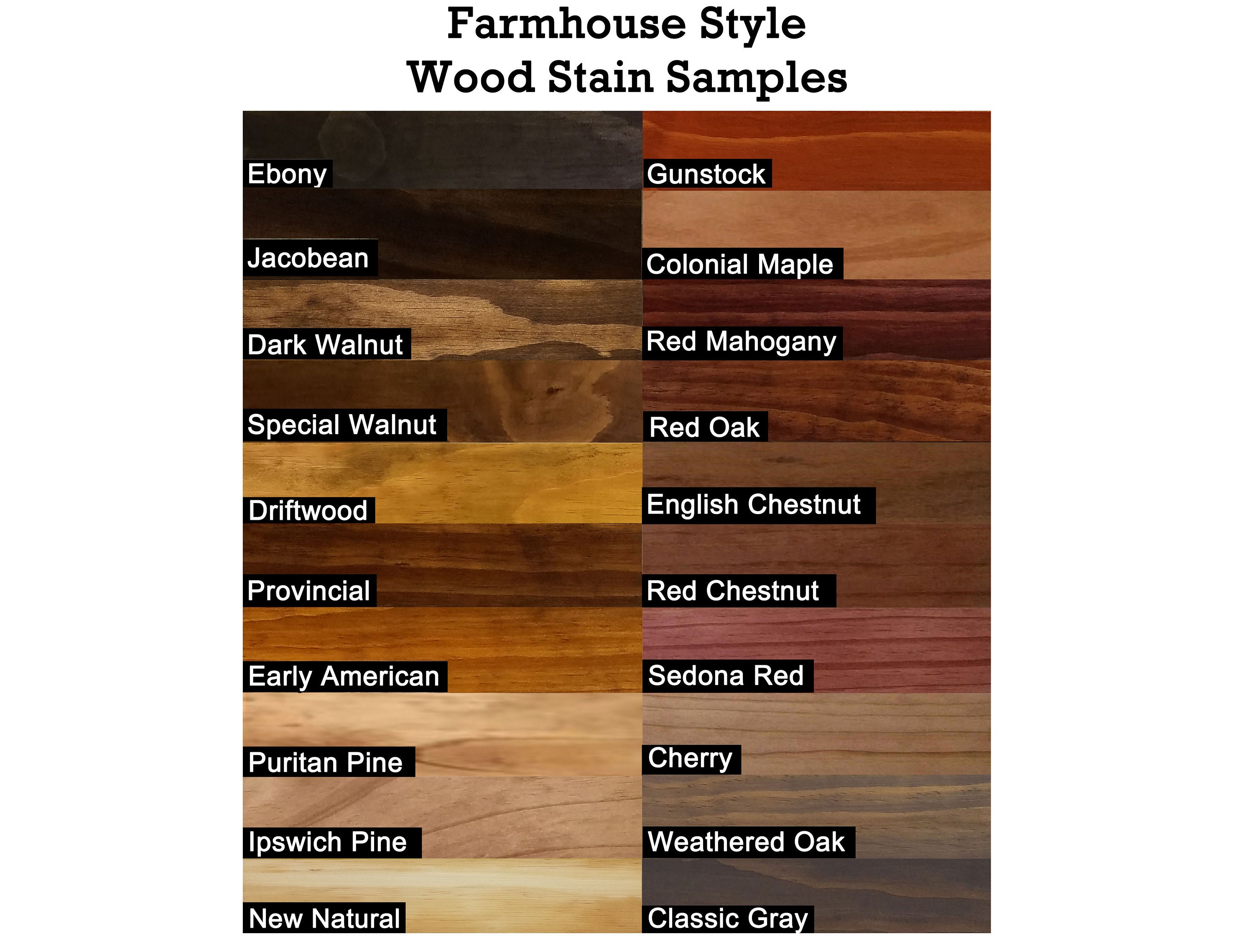 Farmhouse Stain Samples - Wood Tile Samples of Stain Colors for Lane of Len...