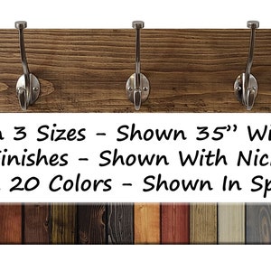 West Gate Farmhouse Bathroom Towel Hooks, Bathroom Wall Decor, Decorative Wall Hooks, Flush Mount - Available in 20 Colors - Special Walnut image 2