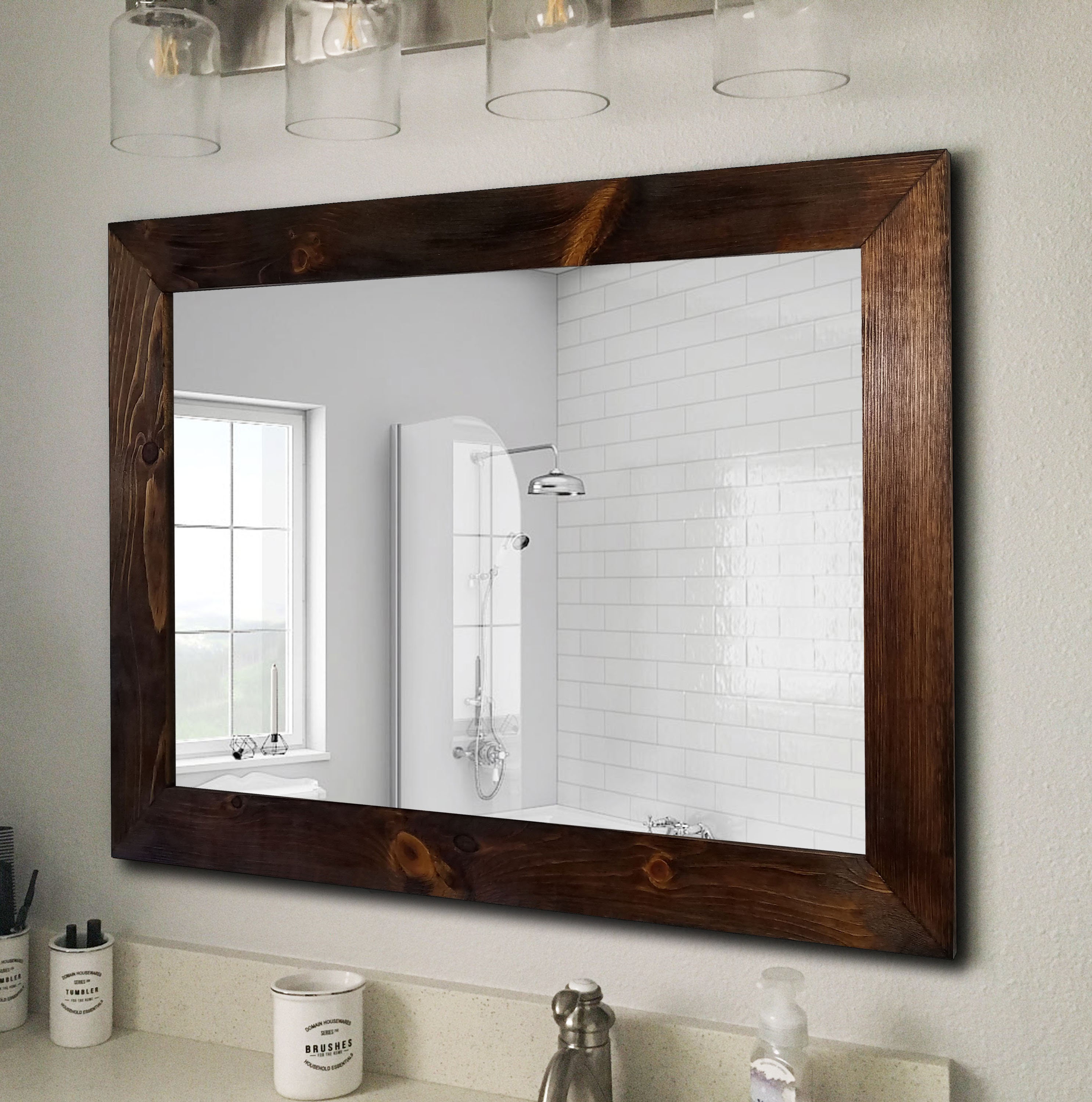 Shiplap resistente espejo de madera enmarcada 20 colores de | Etsy