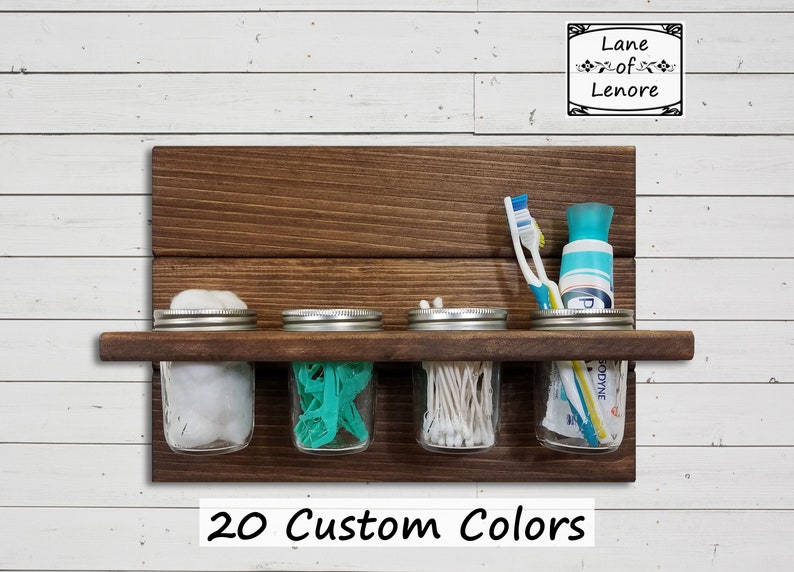 Fairfield Mason Jar Wall Organizer Set Mason Jar Decor Etsy