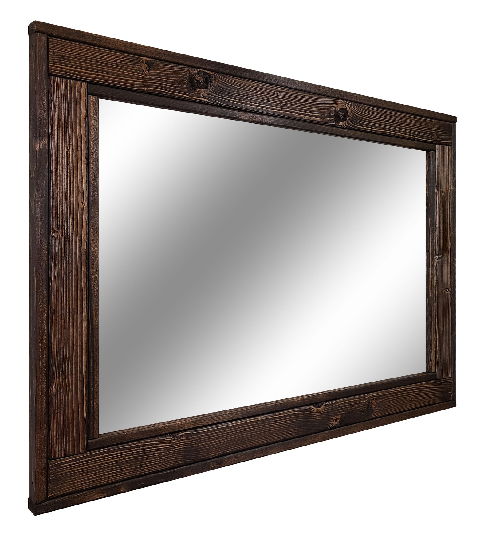 Gran espejo de madera recuperada de espiga enmarcada Tocador | Etsy