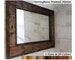 Herringbone Rustic Wood Framed Mirror, Available in 5 Sizes and 20 Stain colors: Shown in Dark Walnut - Large Wall Mirror - Rustic Modern 