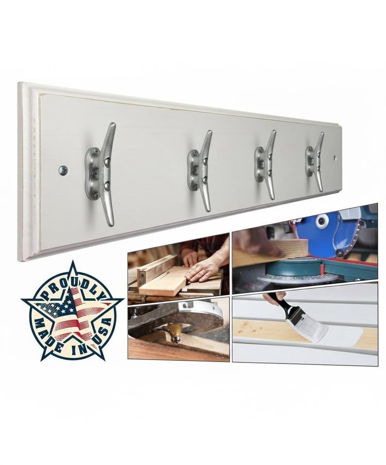 OBX Wall Mounted Cleat Rack - 20 Stain Colors - Clothing Hook, Towel ...