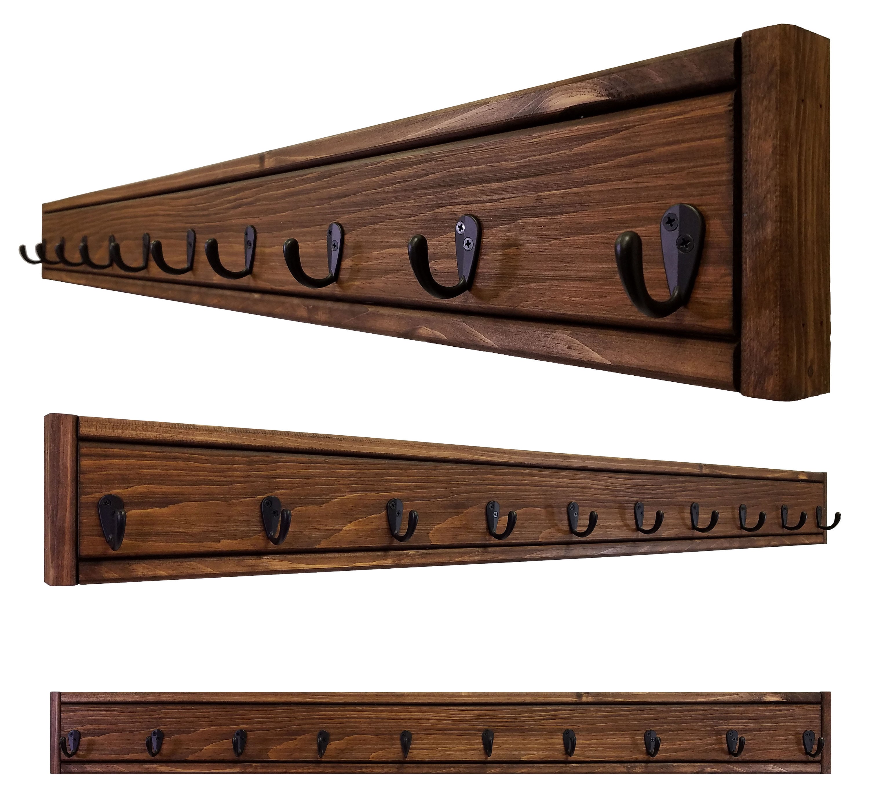 Herringbone Rustic Wood Hook Rack, Perfect Coats, Hats, Purses, Leashes ...