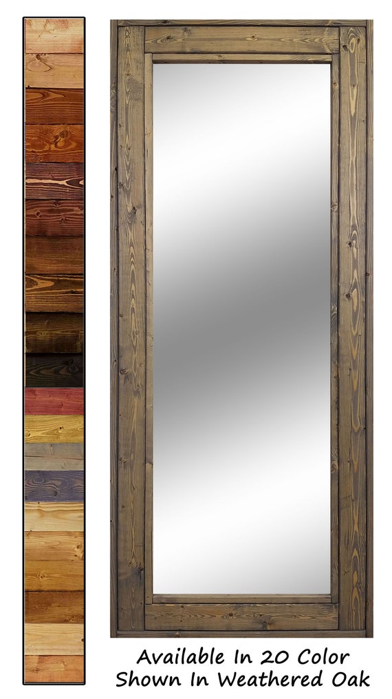 Herringbone Full Length Floor Mirror Decorative Rustic Wood Floor Mirror Decorative Rustic Wood, Full Length Wall Mirror Dark Wood Frame