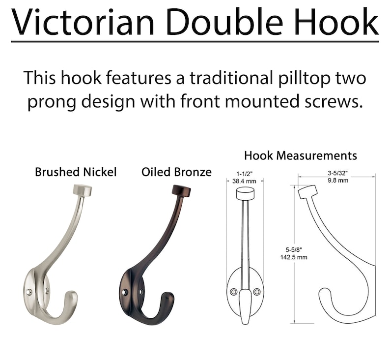 West Gate Farmhouse Bathroom Towel Hooks, Bathroom Wall Decor, Decorative Wall Hooks, Flush Mount - Available in 20 Colors - Special Walnut image 4