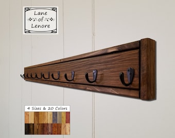 Herringbone Wall Hooks, Coat Rack Wall Mount, Key Hook, Towel Hook, Leash Hook, Clothes Rack, Rustic Farmhouse Decor - 4 Sizes and 20 Colors