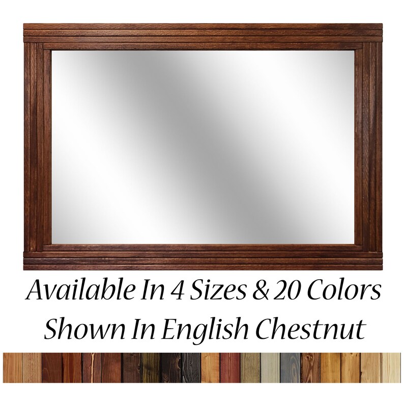 Mid Century Modern Wood Framed Mirror Vanity Mirror Etsy